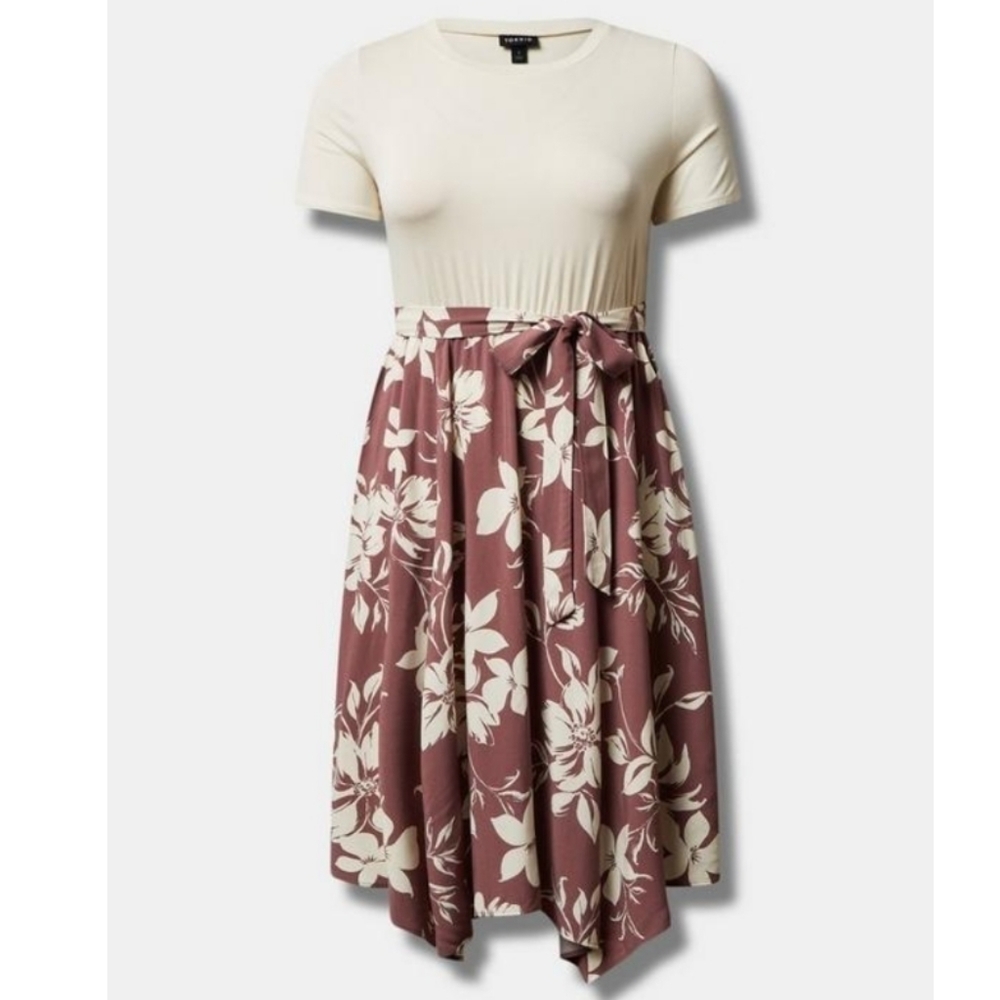 Torrid Super Soft & Stretch Challis Hanky Hem Midi Dress - Size 2